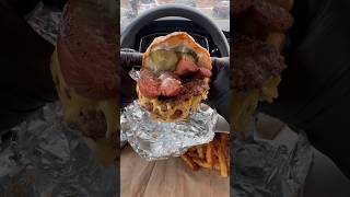 Five guys glizzy cheeseburger 🍔🌭 asmr food mukbang [upl. by Faxon]