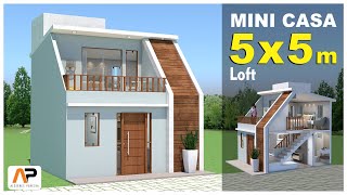 MINI CASA 5 X 5 m – Loft – modelo ousado Faça várias para alugar [upl. by Arno]