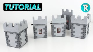 EASY LEGO Castle Fortress How To Build Tutorial [upl. by Foy]