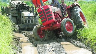 Eicher 485 Tractor Stuck in with Loaded Trolley Pulling New Holland 3630 and Mahindra 275 Di XP plus [upl. by Prentice981]