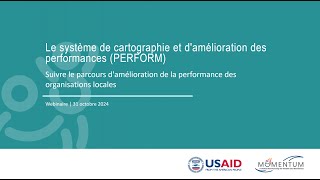 Webinaire Le système de cartographie et damélioration des performances PERFORM [upl. by Ruthe]