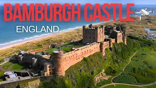 Bamburgh Castle from Above Majestic Drone Footage of the Iconic Fortress [upl. by Rawdon]