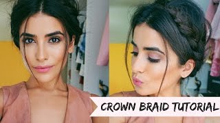 Crown Braid Hair Tutorial EASY [upl. by Mafalda428]