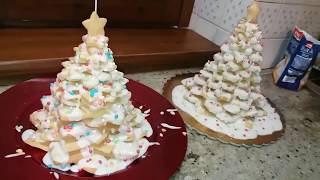 ALBERO DI NATALE 3D CON BISCOTTI DI PASTA FROLLAGLASSA DI ZUCCHERO CON BIMBY  RICETTA DI NATALE [upl. by Anerbas54]