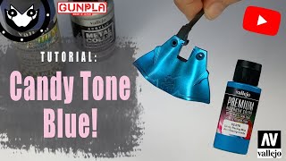 GUNPLA TUTORIAL  How to paint CANDY TONE BLUE on Gundam  Vallejo Color  2021 [upl. by Kapeed893]