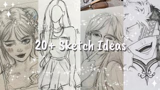 20 Creative Sketch Ideas to Fill Your Sketchbook📒 [upl. by Sauers]