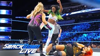 Becky Lynch amp Naomi vs Natalya amp Alexa Bliss SmackDown Live Aug 30 2016 [upl. by Eppie183]