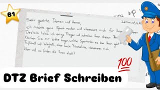 DTZ Brief Schreiben B1 Prüfung TELC prüfung briefschreiben dtz telcprüfung [upl. by Annaet]