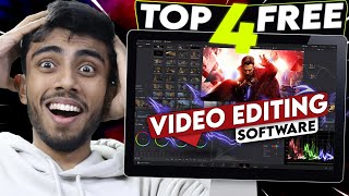 TOP 4 BEST amp Completely FREE Video Editing Software For PCLaptop Without Watermark🔥 Basic to VFX⚡ [upl. by Aivital]