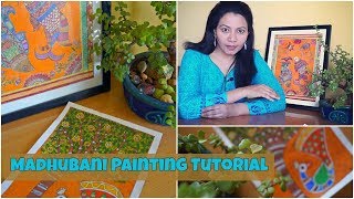 MadhubaniMithila Painting Tutorial  Indian Folk Painting  Painting Tutorial [upl. by Eniortna]