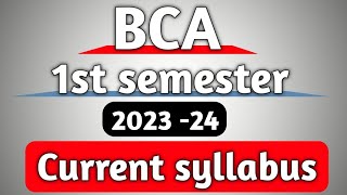 Bca 1st semester syllabus 2021 current syllabus  1st semester bachlor of computer application [upl. by Trescha]