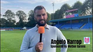 Tamworth FC post match interview with Angelo Harrop [upl. by Ymmas]