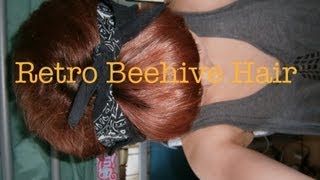 Retro Beehive Hair Tutorial  Short hair [upl. by Sirrap245]