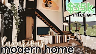 INTERIOR Luxurious Bloxburg House Build 2 Story Pt 2 [upl. by Avilo700]