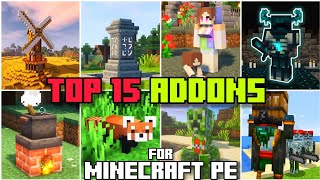 🎖️TOP 15 ADDONS for BEDROCK  MINECRAFT PE 120 addons [upl. by Theodore]