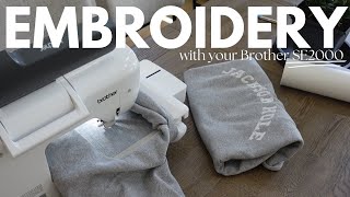 Easy Embroidery on Brother SE2000 Custom Sweat Set Tutorial [upl. by Joanne]