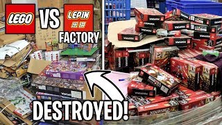 LEPIN Factory destroyed by Chinese Police 30 Million of FAKE LEGO Sets Smashed [upl. by Nnav]