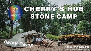 NB Camper Ep20  กางเต็นท์กลางฝนฟินๆ ที่ Cherrys Hub Stone Camp  Rain Forest  Cosy Relax ASMR [upl. by Eleynad]