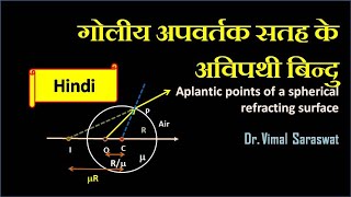 Aplanatic points of a spherical refracting surface in Hindi  H3  Optics [upl. by Dyan246]