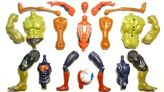 AVENGERS TOYS ASSEMBLE SUPERMAN HULK SPIDERMAN SIRENHEAD  MARVEL SUPERHEROES ACTION FIGURES [upl. by Dinnage]