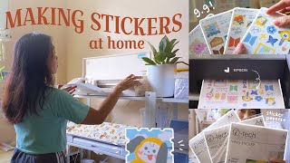 Printing stickers at home ON A BUDGET 🖨 DIY Printing sticker maker business package 💜 FAN ART ONLY [upl. by Cami]