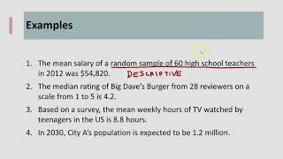 Descriptive vs Inferential Statistics [upl. by Jezabel]