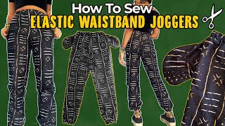 How To Sew Elastic Waistband JOGGERS With Pockets From Scratch UNISEX  sewquaint [upl. by Nerahs472]