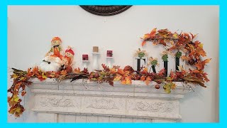 A Simple Way to decorate your fireplace on a Budget  Fall Fireplace Decor Challenge23 [upl. by Attelahs998]