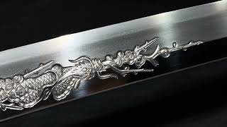 Hand carved plum dragon Tamahagane katana japanese swords katana Blade [upl. by Diao41]