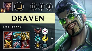 Draven ADC vs Corki Triple Kill Godlike  KR Grandmaster Patch 1422 [upl. by Nagaer]