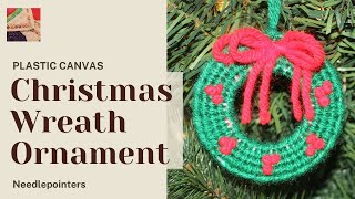 Wreath Christmas Ornament with Plastic Canvas [upl. by Mitman]