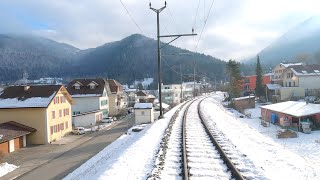 ★ 4K 🇨🇭 Le Locle  LachauxdeFonds  BielBienne cab ride 012021 Führerstandsmitfahrt [upl. by Verine]