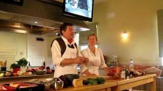 Dario Cecchini and his wife Kim at Cavallo Point Cooking School [upl. by Anelim]