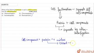 Which of the following techniques is used to extract proteins from the cell fractionation [upl. by Gildus]