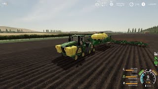 Farming Simulator 19 John Deere 9620RX w JD 1890 72ft Air Seeder and JD 1890 3 Tank Air Cart [upl. by Nirrak]