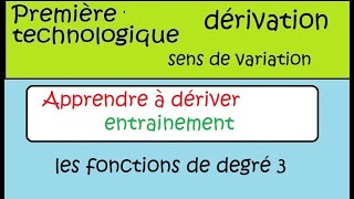 Première Technologique STMG Les dérivées Exercice dentrainement [upl. by Feltie986]