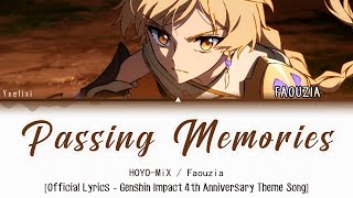 Passing Memories  Faouzia  HOYOMiX  Official English Lyrics Genshin Impact 歌詞 [upl. by Anitak]