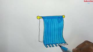 Towel Drawing for beginners Really easy to draw a Towel How to draw a Towel [upl. by Liemaj]