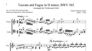 Bach Toccata and Fugue in D minor BWV 565 violin and cello [upl. by Nennerb]