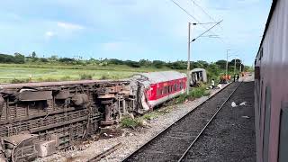 12841 Coromandel SF Express crossing Kavaraipettai Bagmati Express Accident Site indianrailways [upl. by Ilenay968]