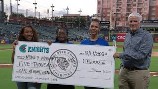 Charlotte Knights BaseballCharities Safe at Home Grant Presentation to Money Magnets Club [upl. by Damien]