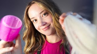 ASMR HAIR CUT amp STYLE Roleplay Measuring Up Close Hair amp Brushing Sounds Ear To Ear Whispers [upl. by Aros]