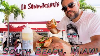 South Beach Miamis🌴🍺 BEST FRENCH Sandwich Spot❗️🤤❗️🤤❗️Travel with 🐩 Angel amp I on Vacation🌴 [upl. by Yenal]