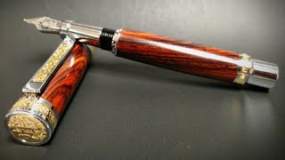 Turning a Hawaiian Springs Fountain Pen in Cocobolo [upl. by Adianez]