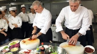 Bourdain and Ripert get schooled in Sichuan cuisine [upl. by Issak149]