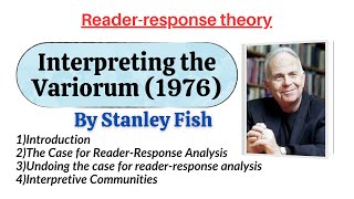 Interpreting the Variorum by Stanley FishReaderresponse theoryin Hindi [upl. by Nylitsirk]