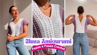 BLUSA FÁCIL PARA INICIANTES  PAP CROCHÊ  Meio ponto alto crochet [upl. by Ingold]