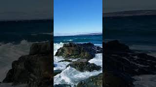 🌊Ocean waves crashing on rocks oceansounds viralvideo shorts shortsfeed waves relax [upl. by Arratahs125]