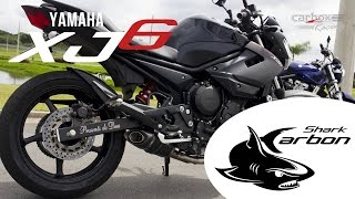 Ponteira Escapamento p Yamaha XJ6  Mod Shark Carbon S620 Full  Carbox Racing [upl. by Frissell]