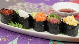 Gunkanmaki Recipe 5 Types of Colorful Battleship Sushi  Gunkan Sushi  Cooking with Dog [upl. by Yecaj]